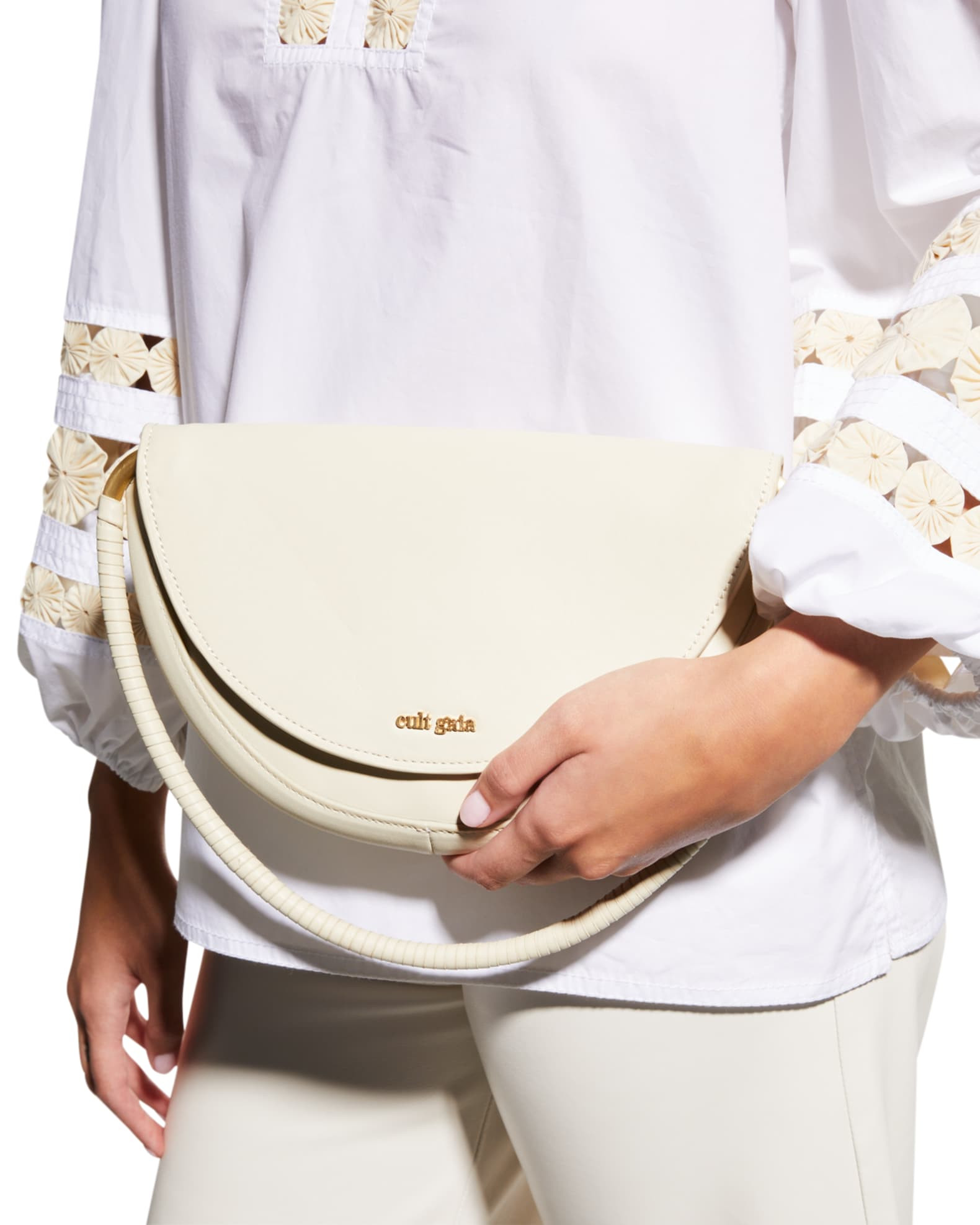 Cult Gaia Ryka Flap Leather Shoulder Bag | Neiman Marcus