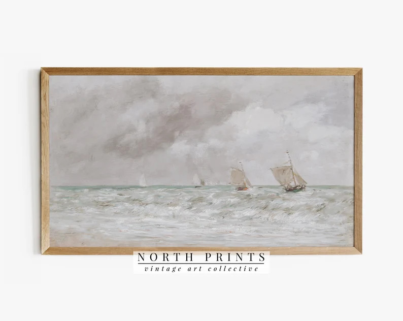 Samsung Frame TV Art  Vintage Coastal Seascape DIGITAL | Etsy | Etsy (US)