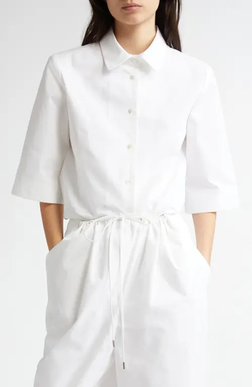 PARTOW Mel Cotton Button-Up Shirt in White at Nordstrom, Size 0 | Nordstrom
