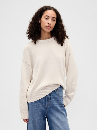 Relaxed Cotton Crewneck Sweater | Gap Factory