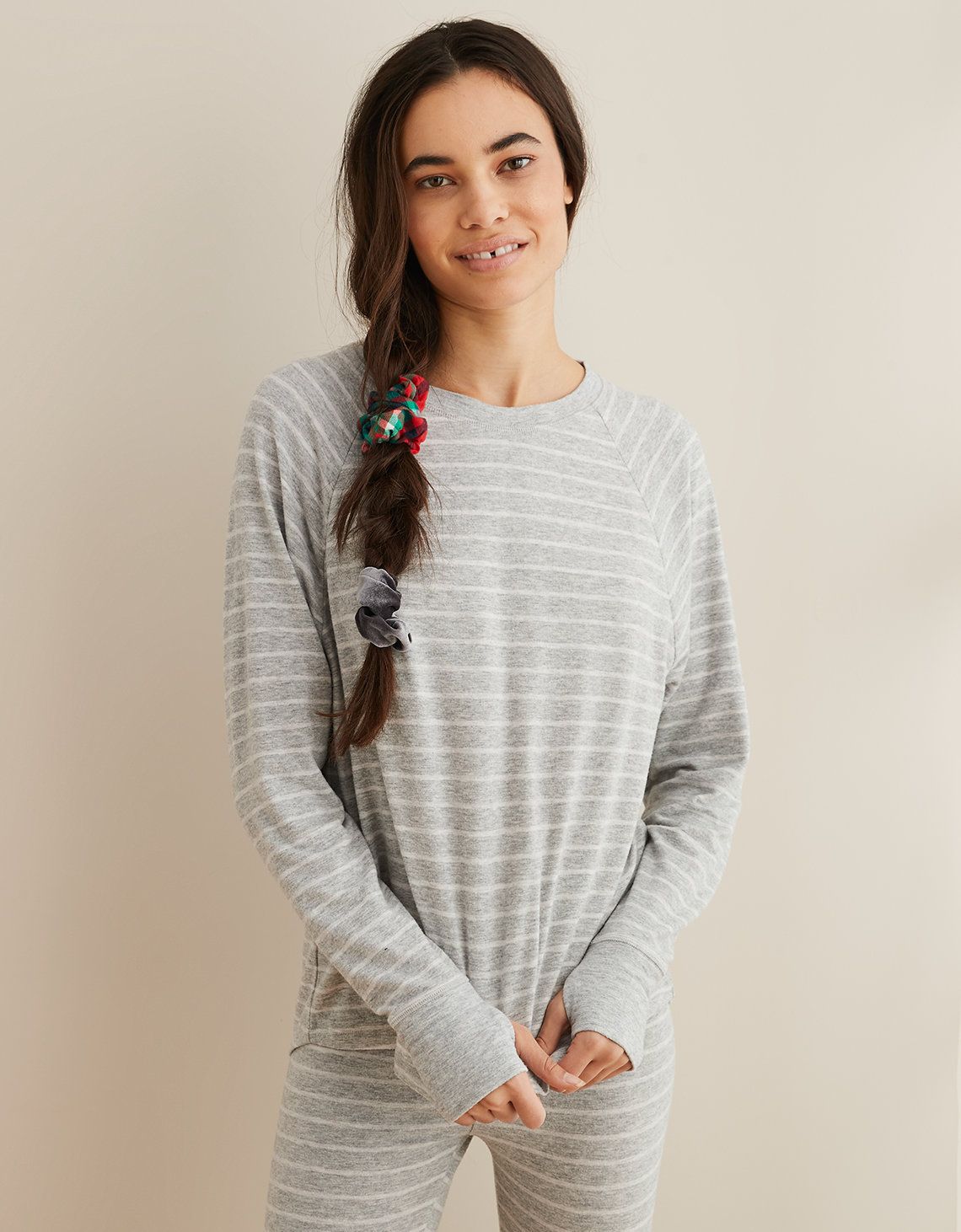 Aerie Plush Pajama Tee, Medium Heather | American Eagle Outfitters (US & CA)