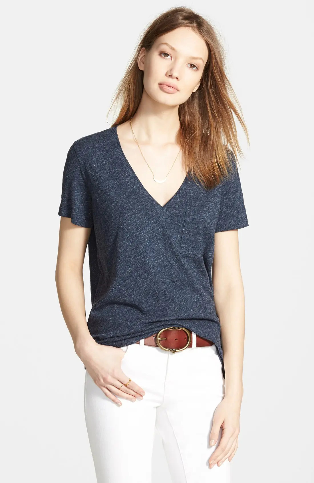 'Whisper' Cotton V-Neck Pocket Tee | Nordstrom