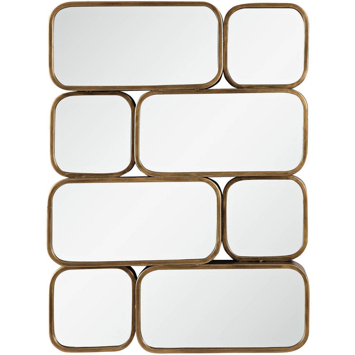 Uttermost Rectangular Vanity Accent Wall Mirror Modern Rounded Edge Antiqued Gold Metal Frame 23 ... | Target