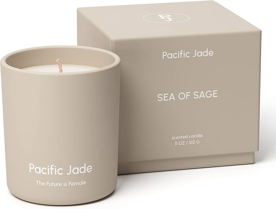 PACIFIC JADE Hand Poured 100% Natural Soy Candle 14oz - Luxury Fragrance in Matte Glass for Home ... | Amazon (US)