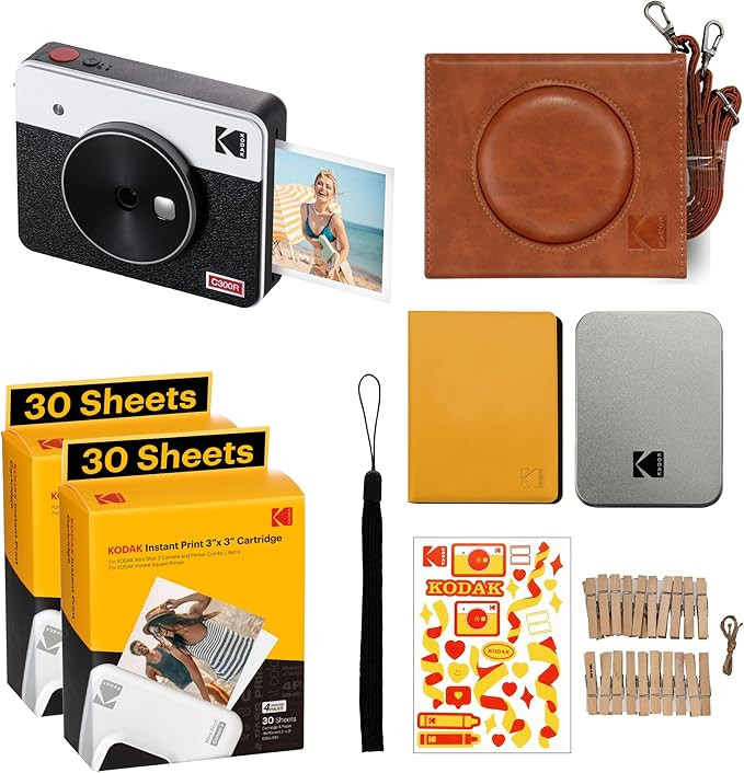 KODAK Mini Shot 3 Retro 4PASS 2-in-1 Instant Digital Camera and Photo Printer (3x3 inches) + 68 S... | Amazon (US)