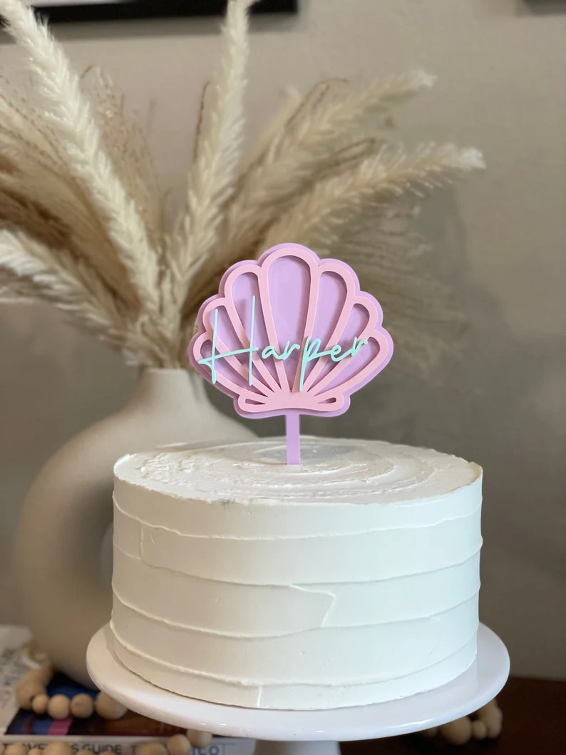 Clamshell Cake Topper Seashell Cake Topper Custom Cake - Etsy | Etsy (US)