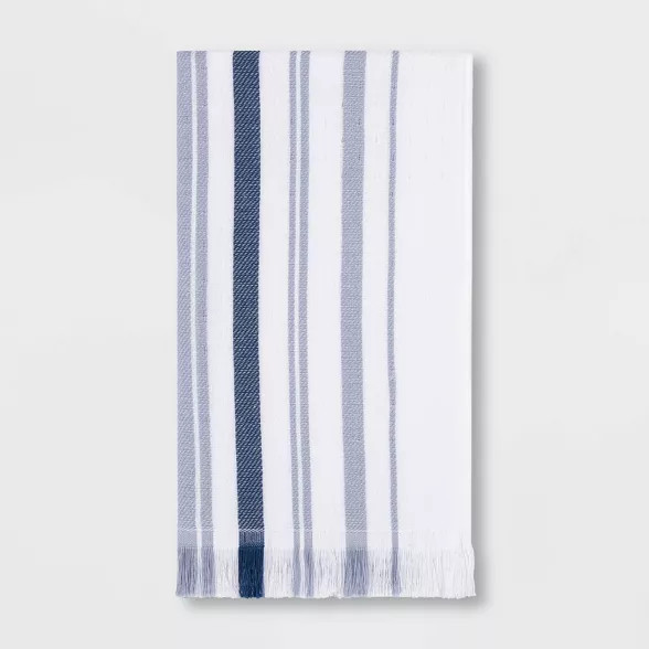 Crew Striped Flat Woven Hand Towel Blue - Threshold™ | Target