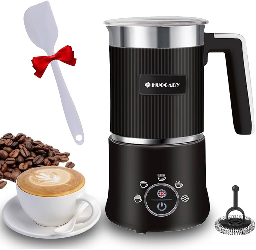 Huogary Electric Milk Frother and Steamer - 4 In 1 Hot and Cold Foam Maker, 10.1-ounce Large Capa... | Amazon (US)