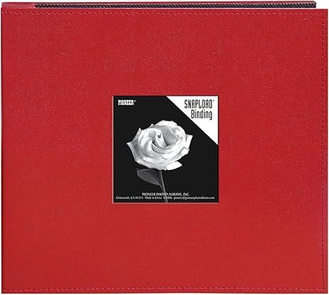 Pioneer 8 Inch by 8 Inch Snapload Sewn Leatherette Frame Cover Memory Book, Red | Amazon (US)