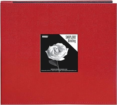 Pioneer 8 Inch by 8 Inch Snapload Sewn Leatherette Frame Cover Memory Book, Red | Amazon (US)