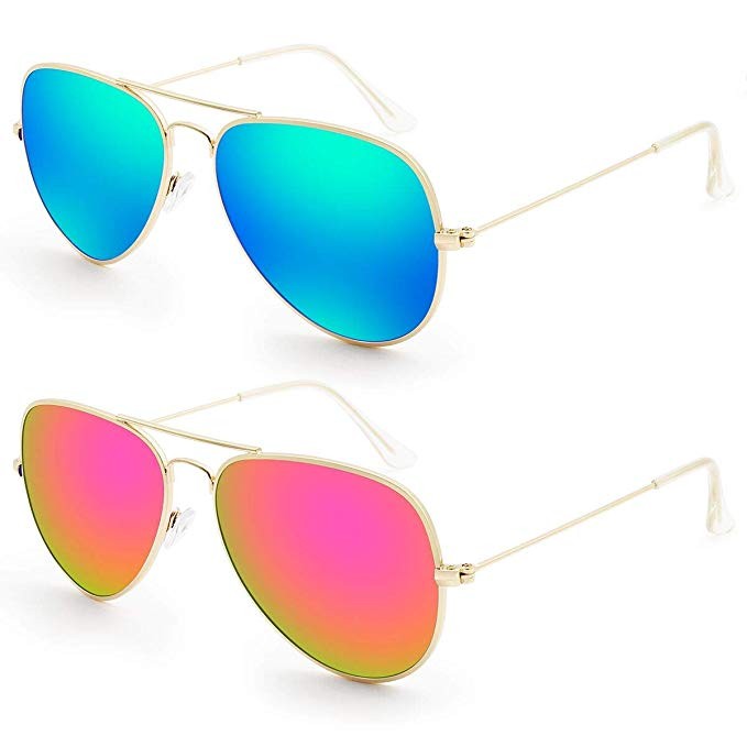 Livhò Sunglasses for Men Women Aviator Polarized Metal Mirror UV 400 Lens Protection | Amazon (US)