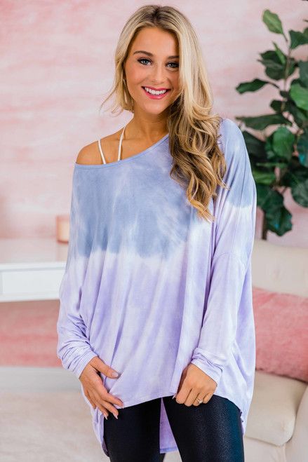 I'm Falling In Love Again Lavender Tie Dye Pullover | The Pink Lily Boutique