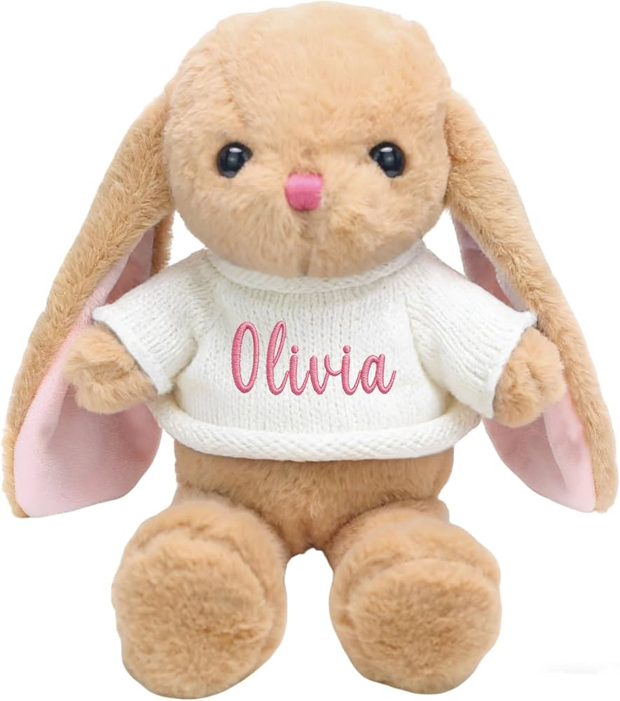 Personalized Easter Bunny, 12 Inch Custom Soft Plush Stuffed Animal Toy, Perfect Easter Basket St... | Amazon (US)