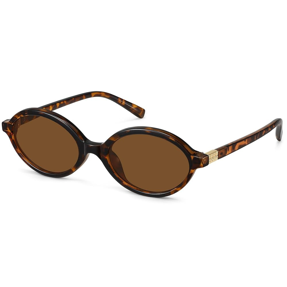 Retro Oval Sunglasses for Women Trendy Small Vintage Round Sun Glasses UV Protection | Amazon (US)