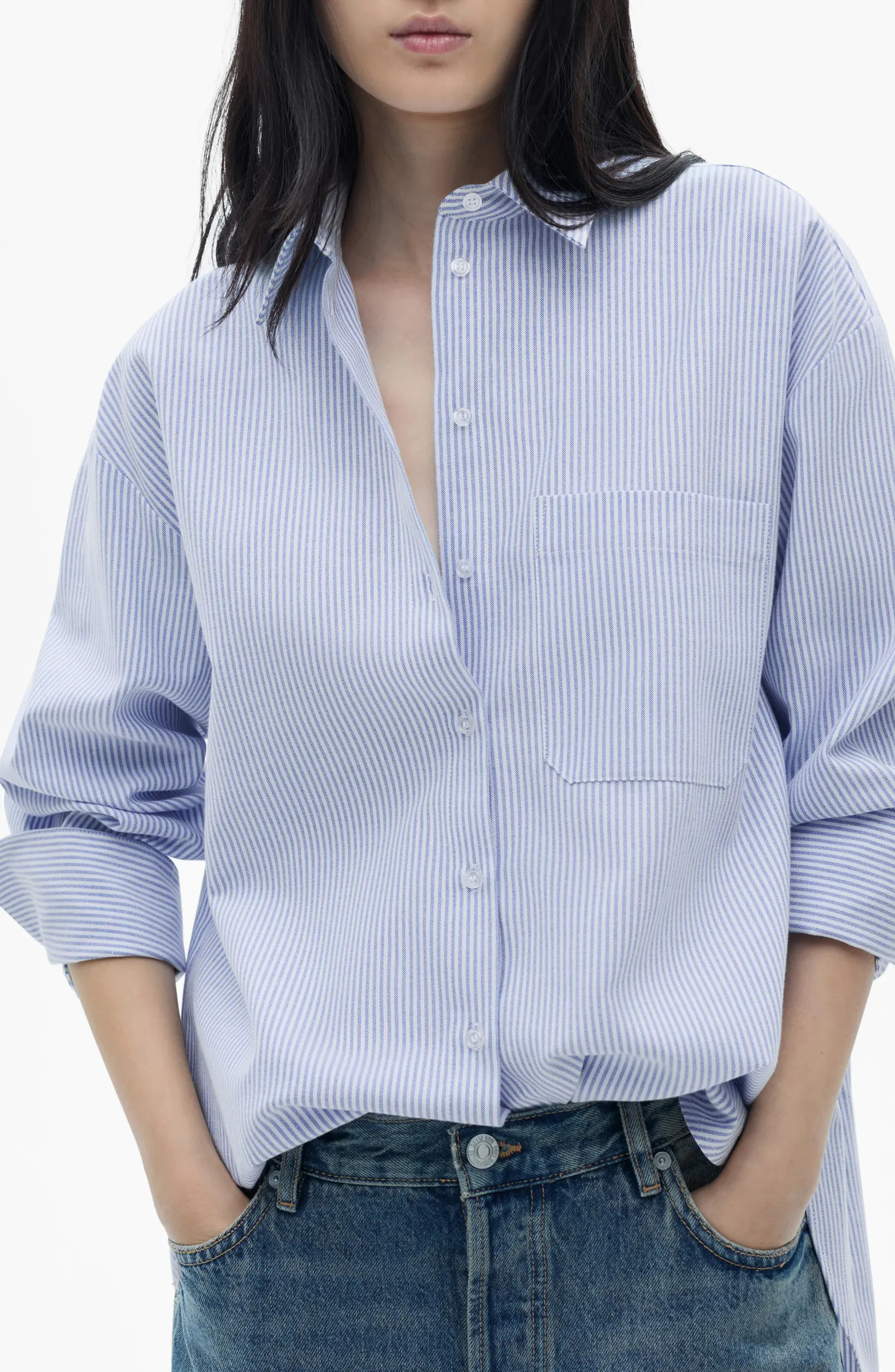 MANGO Engineer Stripe Button-Up Shirt | Nordstrom | Nordstrom