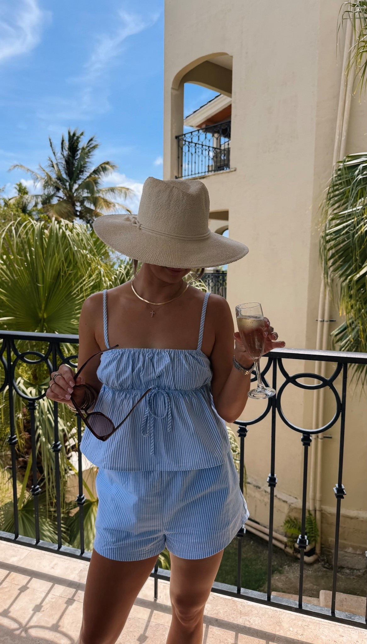 morning breakfast ootd🩵🫐🥞🫶🏽 love this blue stripe matching set from revolve! it’s a good price point, under $75, and i’m wearing size small! 

#LTKdayinmylife #LTKootd #LTKgrwm