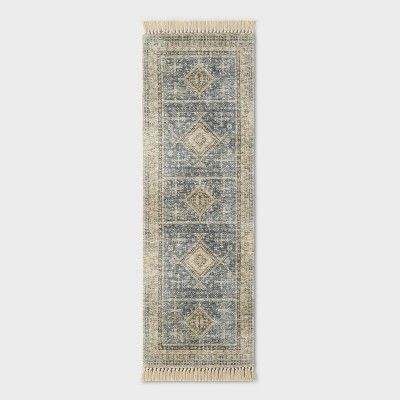 2&#39;4&#34;x7&#39; Runner Pine Brook Diamond Persian Rug Blue - Threshold&#8482; designed with S... | Target