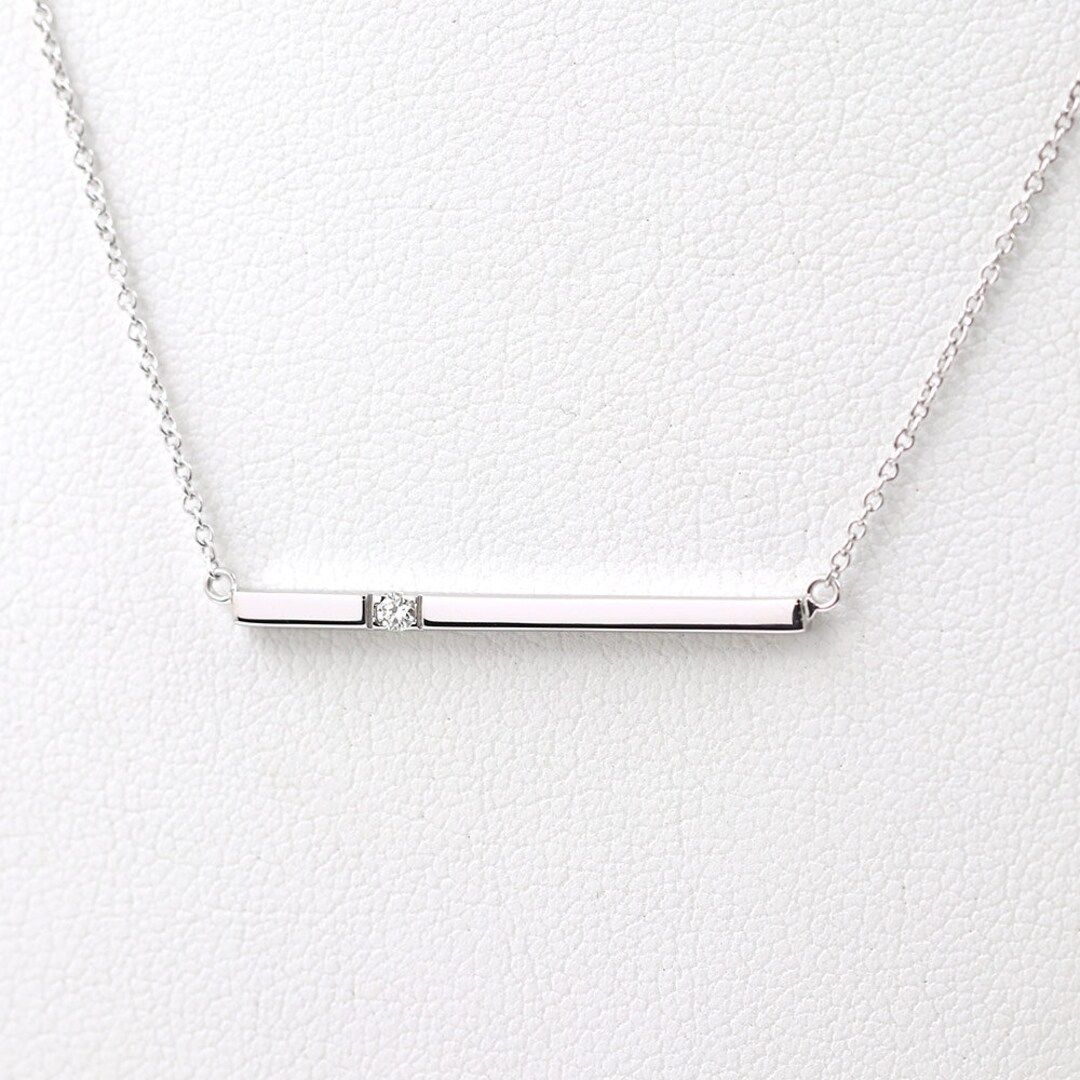 14K Diamond Bar Simple Necklace / Bar Necklace / Diamond - Etsy | Etsy (US)