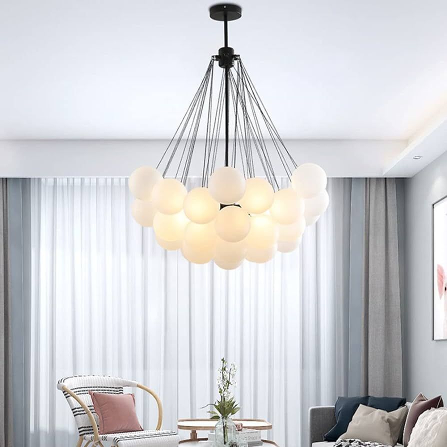Bubbles Ball Chandelier Decorative Ceiling Pendant Light with Frosted Glass Shade, DIY Hanging Li... | Amazon (US)