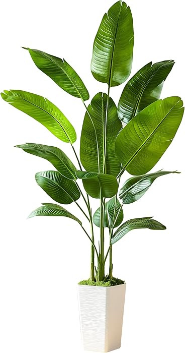 Bird of Paradise Artificial Plant, 6FT Faux Plants Indoor Banana Leaf Tree with 10 Leaves, Large ... | Amazon (US)