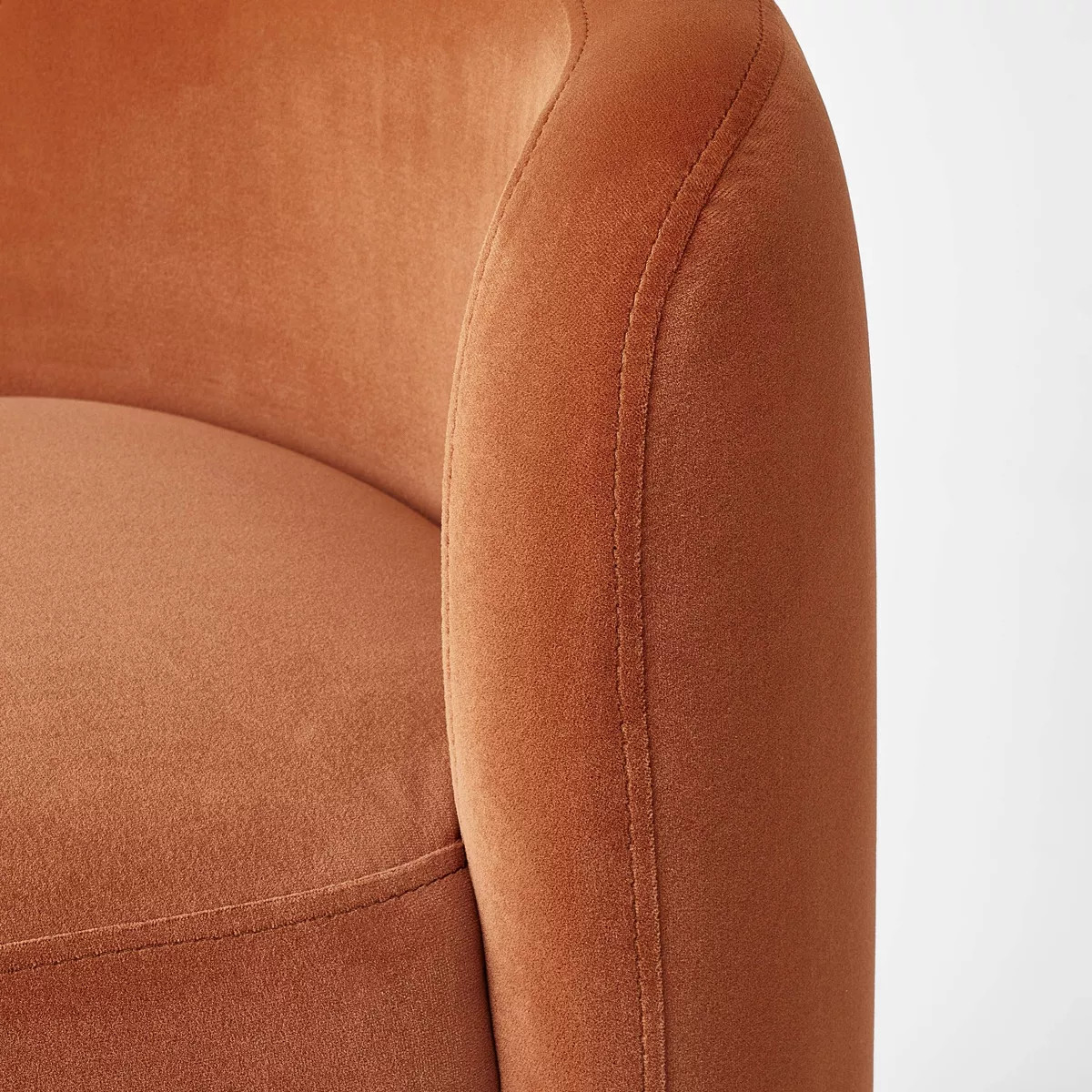 Springdell Rounded Bench Brown Velvet - Threshold™ designed w/Studio McGee: Upholstered Metal F... | Target