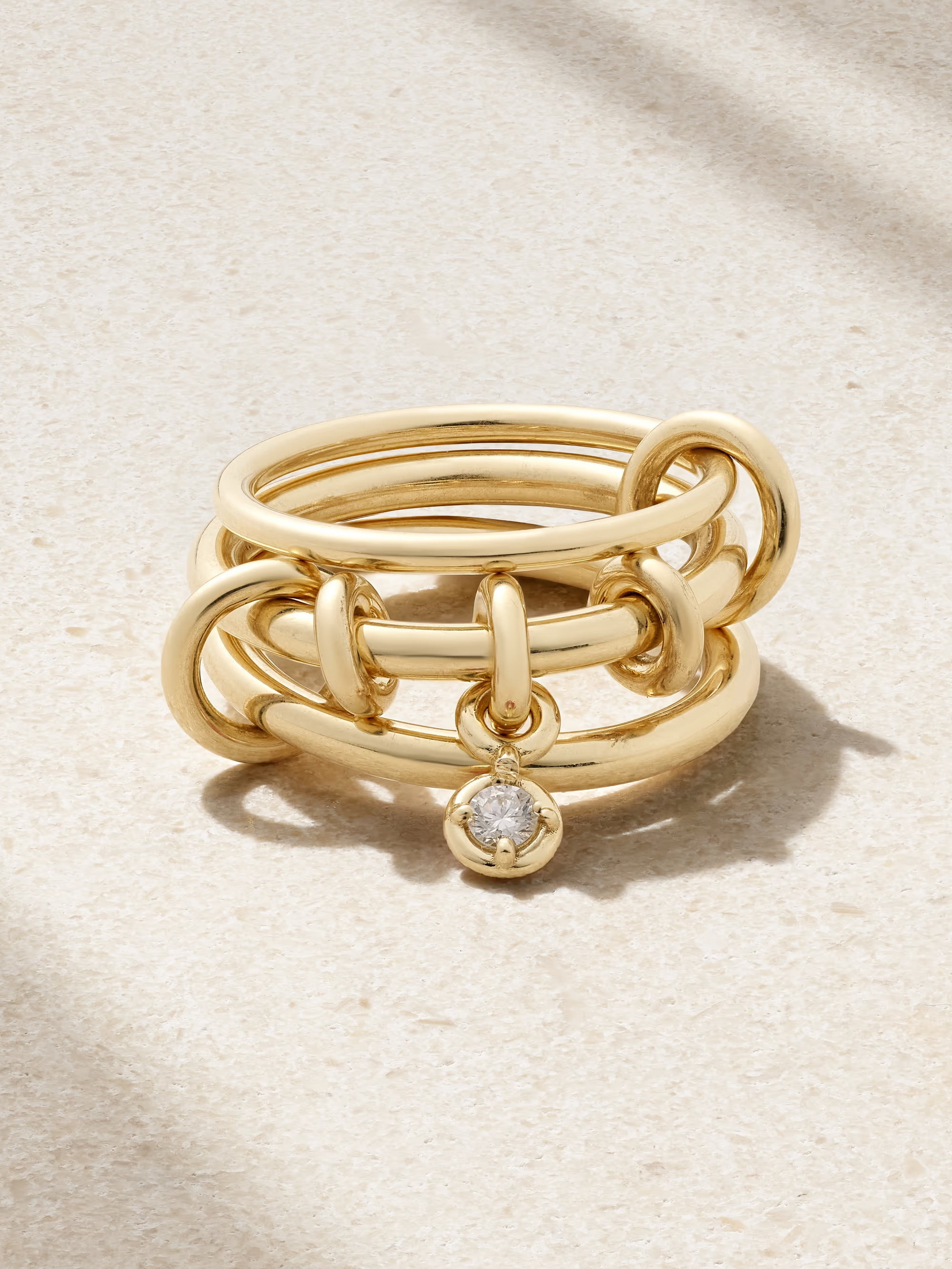 Piera set of three 18-karat gold diamond rings | NET-A-PORTER (US)