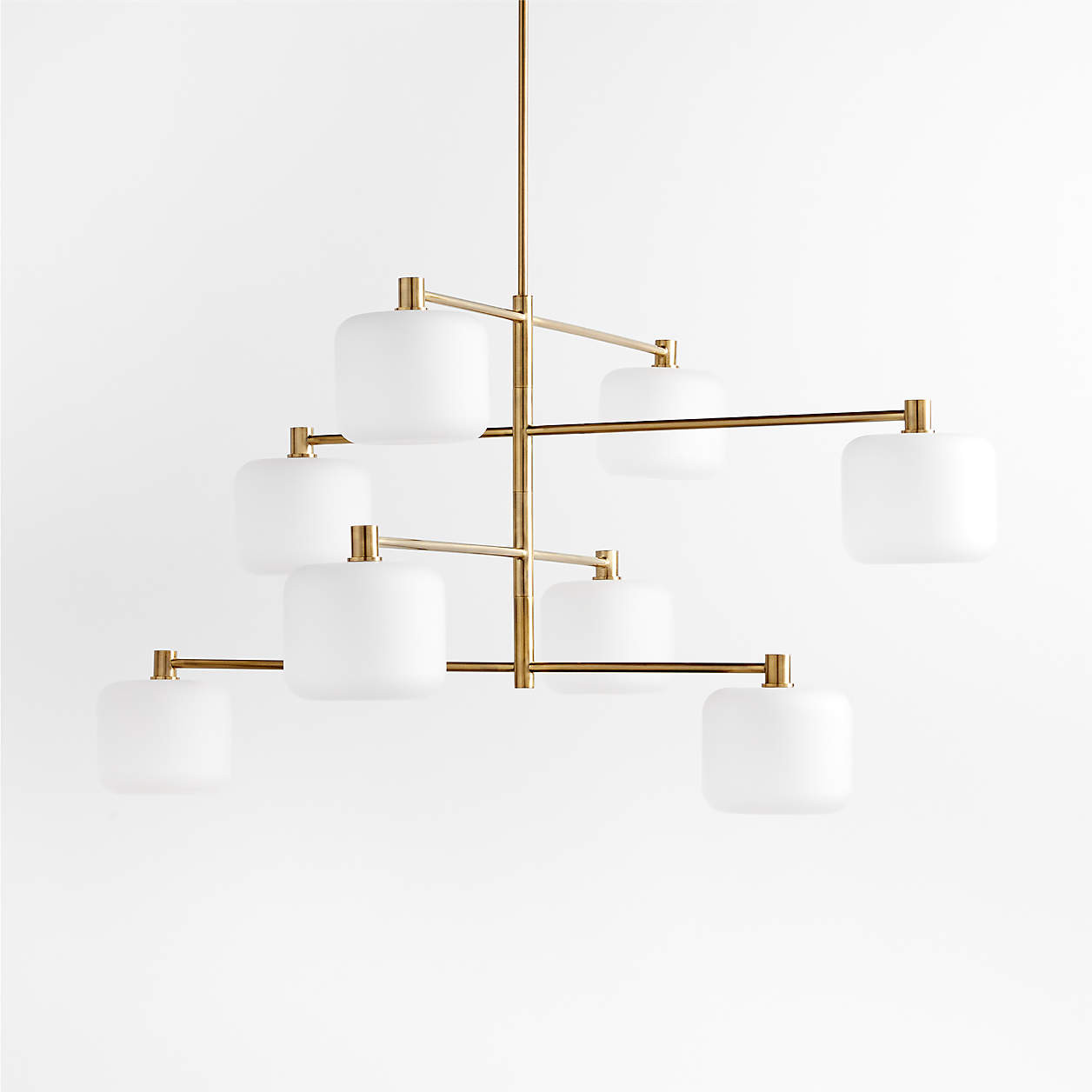 Colombe Burnished Brass and Glass Chandelier Light 50" + Reviews | Crate & Barrel | Crate & Barrel