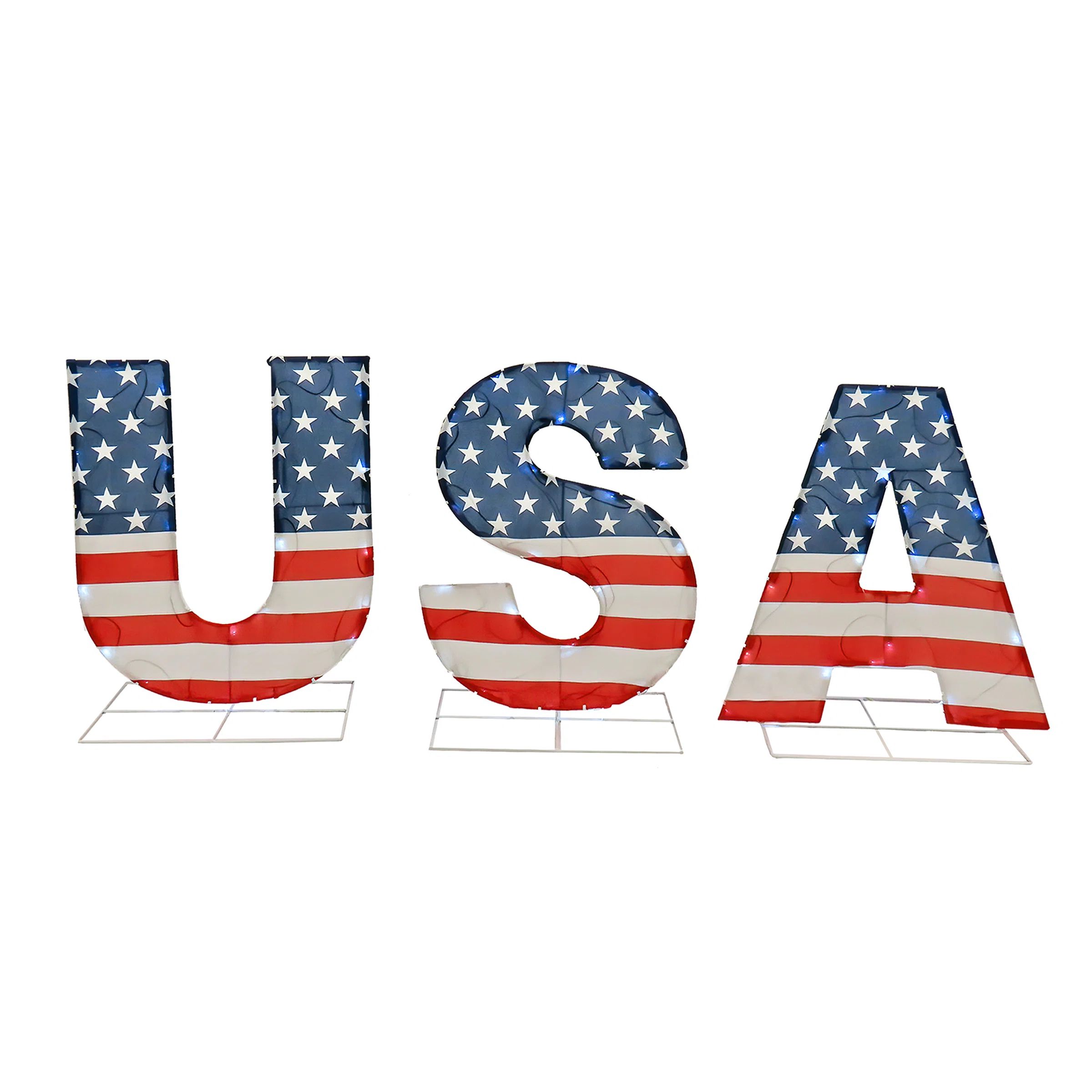The Holiday Aisle® Patriotic "USA" Lighted Display | Wayfair | Wayfair North America