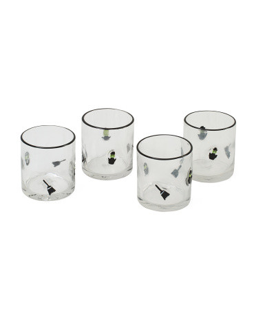 4pk 10oz Witch Broom Double Old Fashioned Glasses | Marshalls