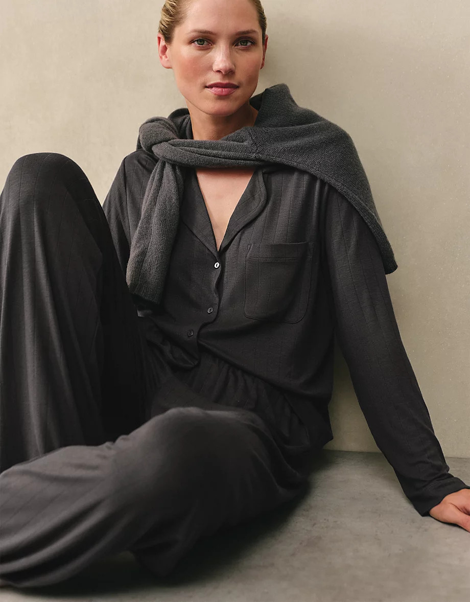 Jersey Classic Flat Rib Pyjama Set | The White Company UK & ROW