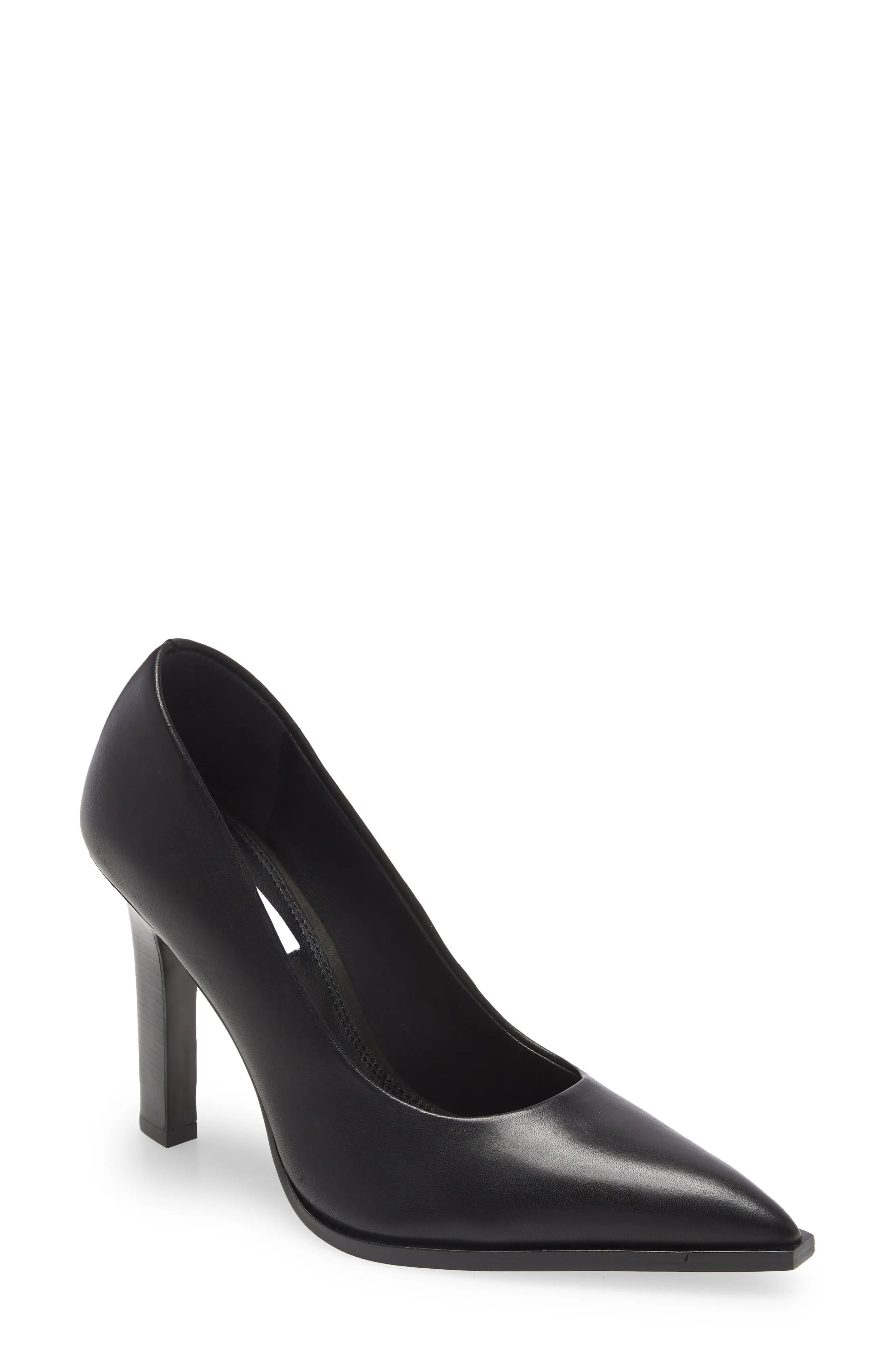 Reiss Ada Court Pointy Toe Stiletto Pump, Size 10.5Us in Black at Nordstrom | Nordstrom