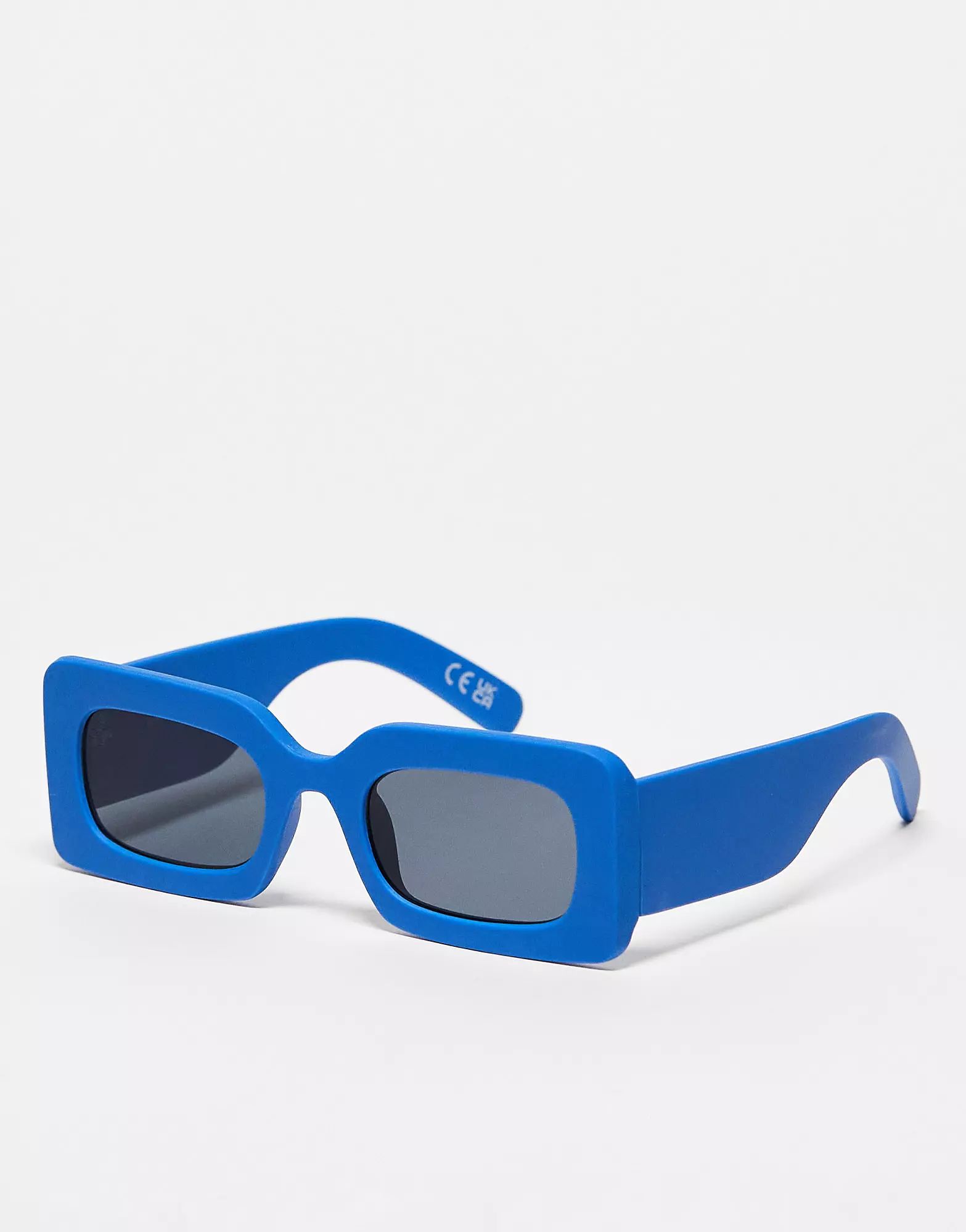 Jeepers Peepers – Matte, rechteckige Sonnenbrille in Blau | ASOS (Global)