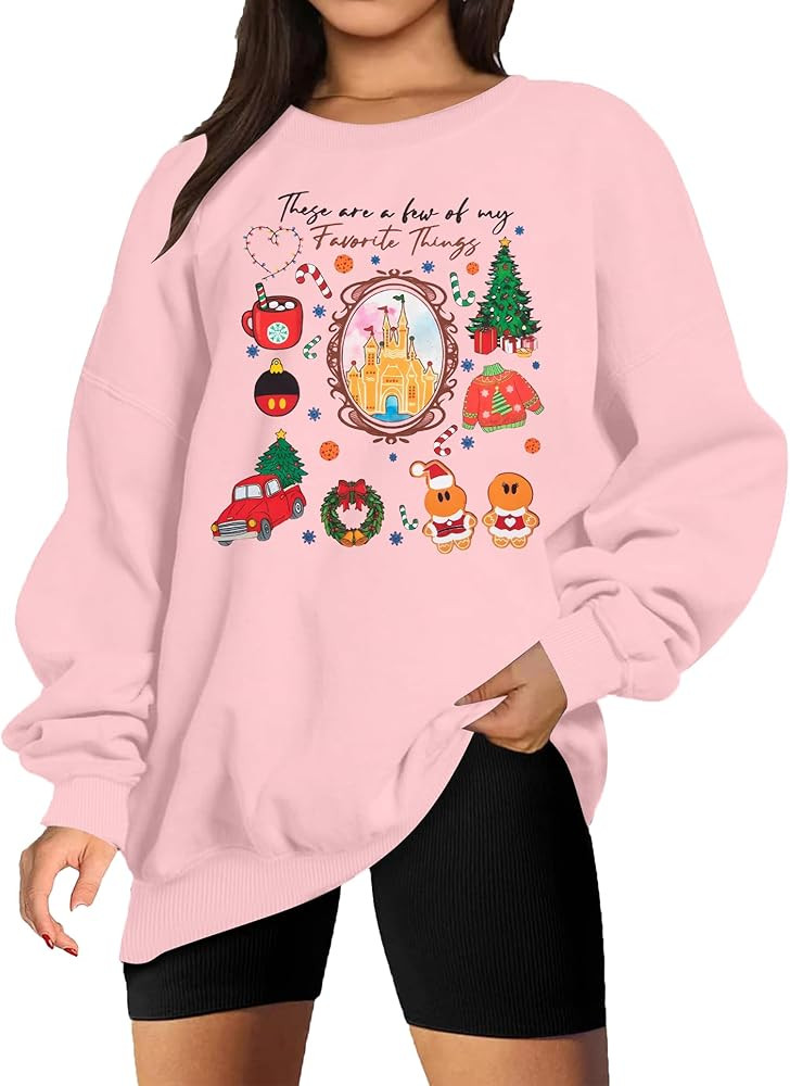 MYHALF Christmas Sweatshirt Women Xmas Shirts: Oversized Merry Christmas Crewneck Sweater Funny M... | Amazon (US)