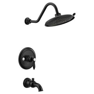 MOEN Weymouth M-CORE 3-Series 1-Handle Eco-Performance Tub and Shower Trim Kit in Matte Black (Va... | The Home Depot