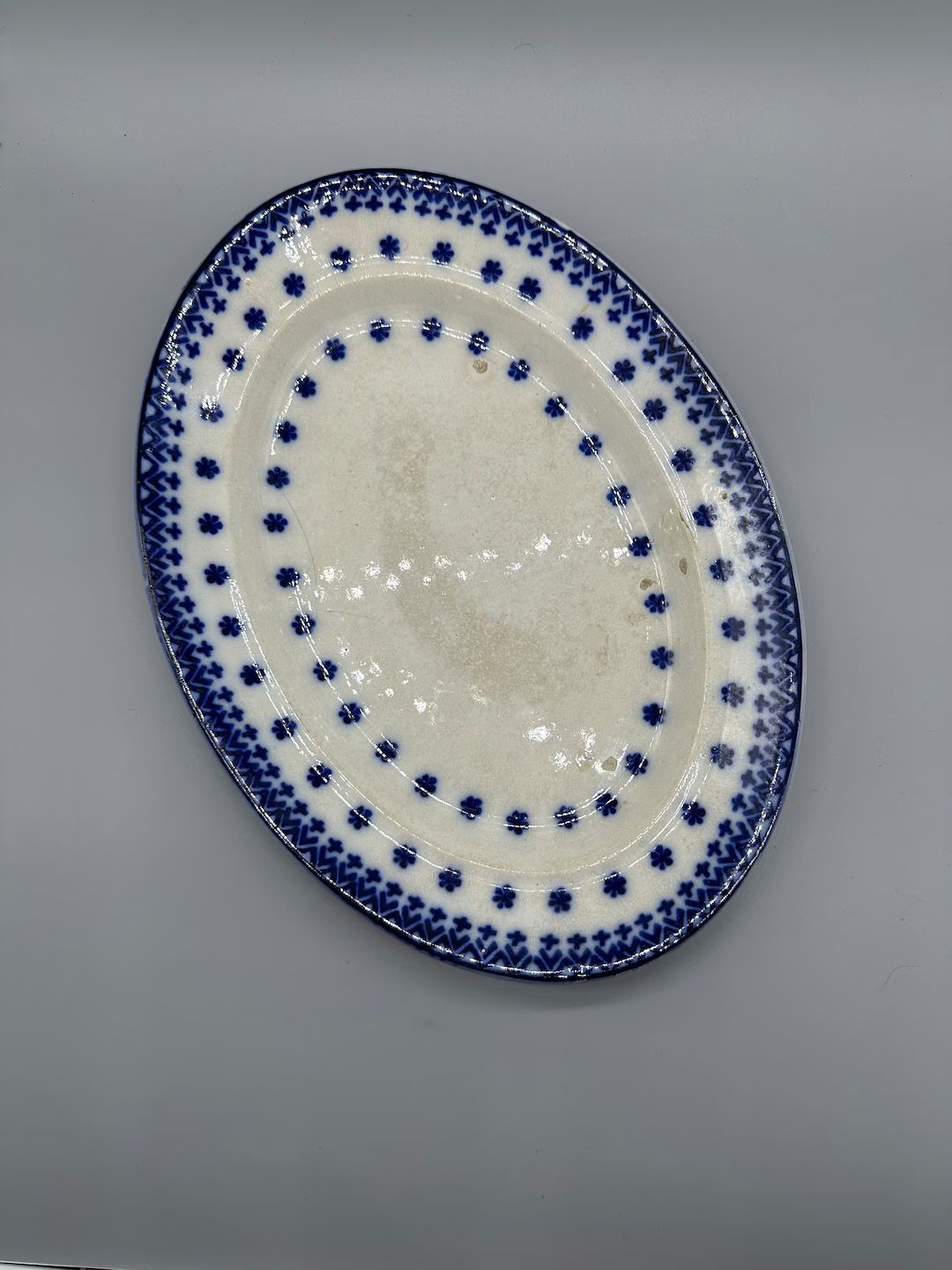 Amish Snowflake Flow Blue Plate Cut Sponge Stick Decorated Earthenware Antique - Etsy | Etsy (US)