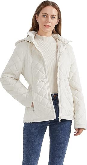 Orolay Women's Casual Hooded Jacket Lightweight Warm Quilted Coat with Pockets | Amazon (US)