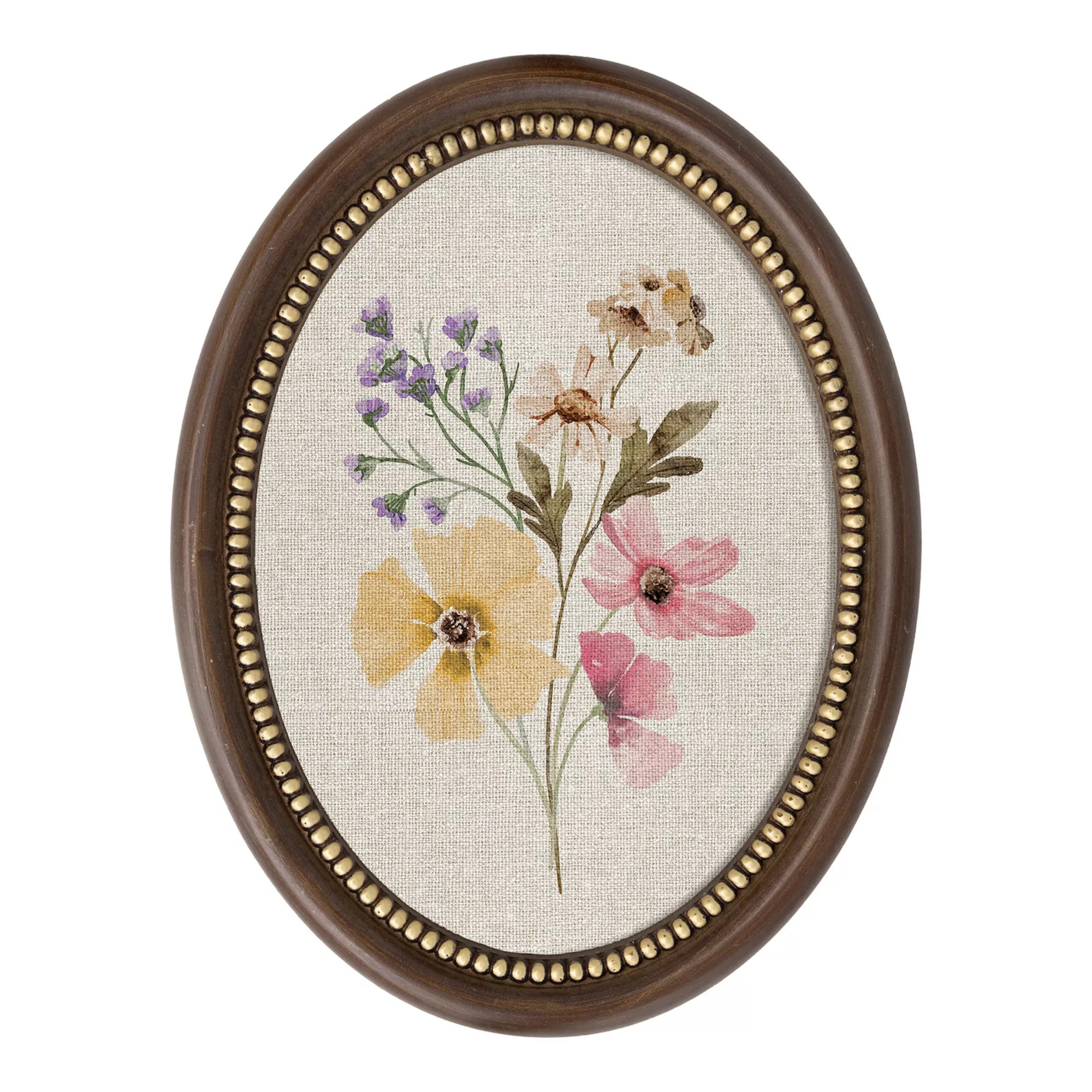 Belle Maison 9" x 13" Oval Floral Fabric Wall Art | Kohl's