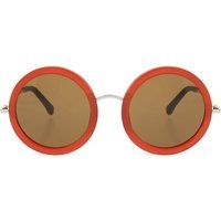 The Row Acetate round sunglasses, Women's, Rust & walnut | Selfridges