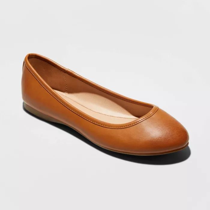 Women's Everly Faux Leather Round Toe Ballet Flats - Universal Thread™ | Target