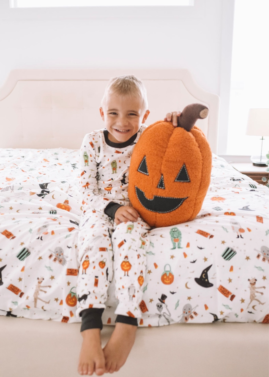 Kids Halloween Pajamas and the cutest matching Halloween themed bedding and Halloween pillows!

#LTKFamily #LTKHalloween #LTKKids