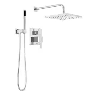 Delta Modern 1-Spray Raincan Wall Mount Fixed and Handheld Shower Head 1.75 GPM in Chrome 342701 ... | The Home Depot