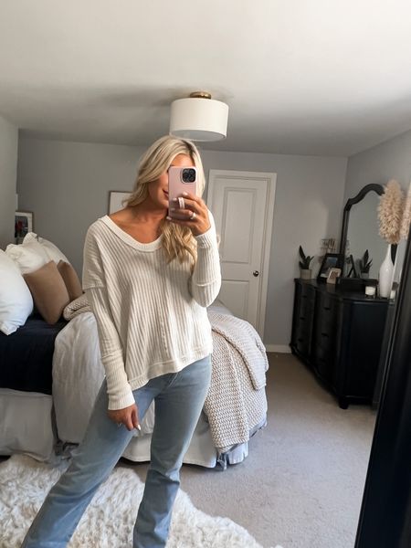 White waffle knit top that comes in multiple colors. Fits tts. Free People 

#LTKunder100 #LTKSeasonal #LTKstyletip