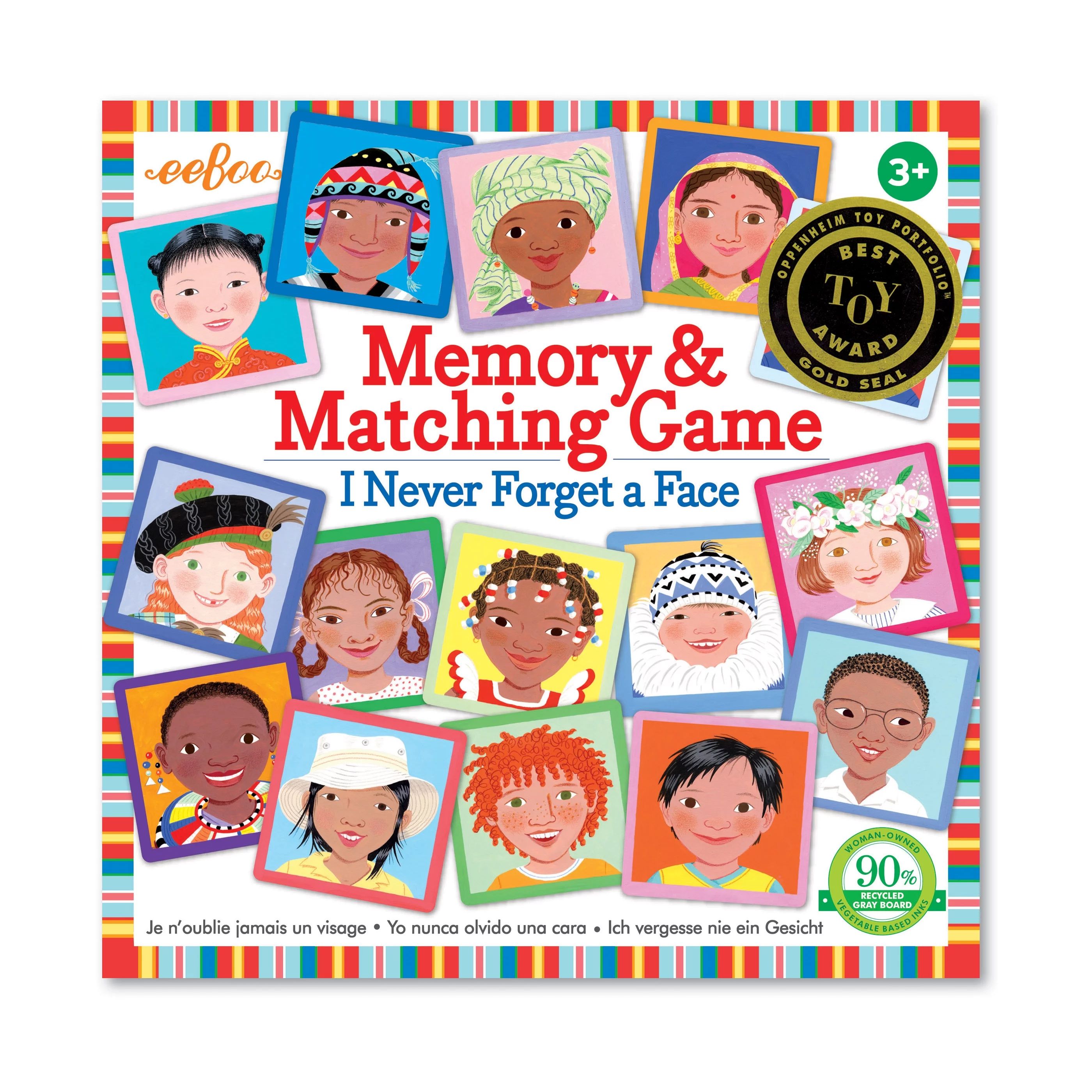 Eeboo I Never forget a Face - Matching and Memory Board Game - Walmart.com | Walmart (US)