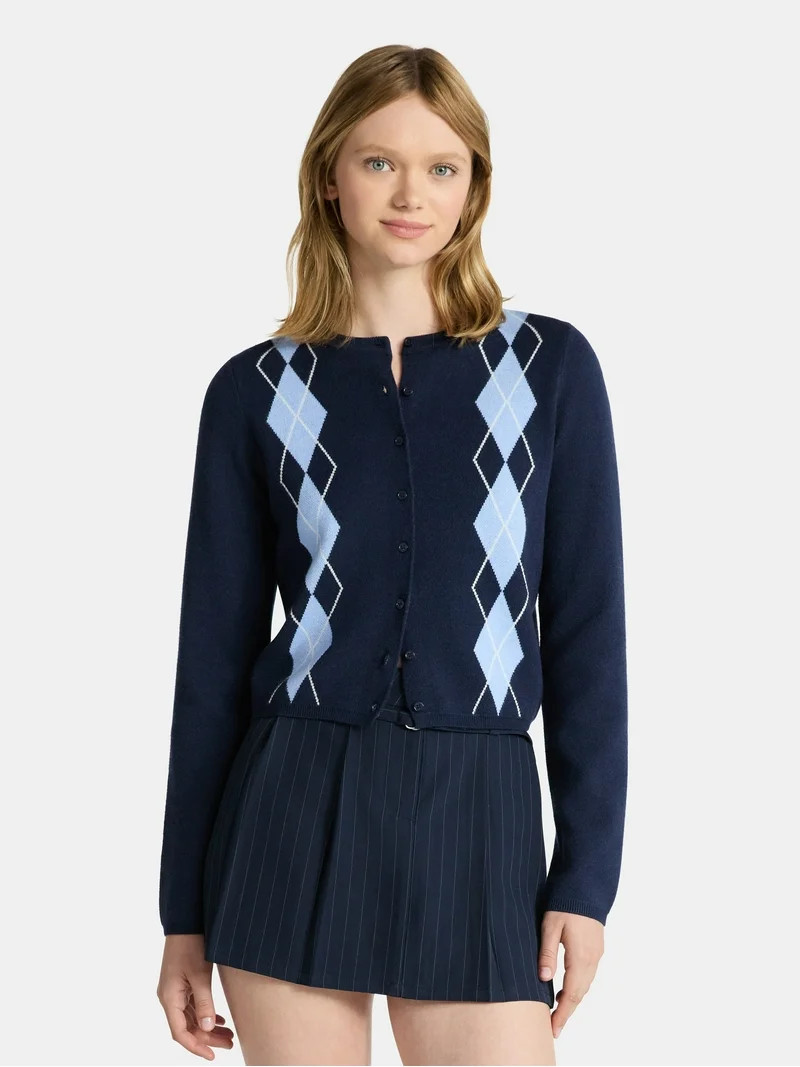 No Boundaries Button-Front Cardigan, Women's | Walmart (US)