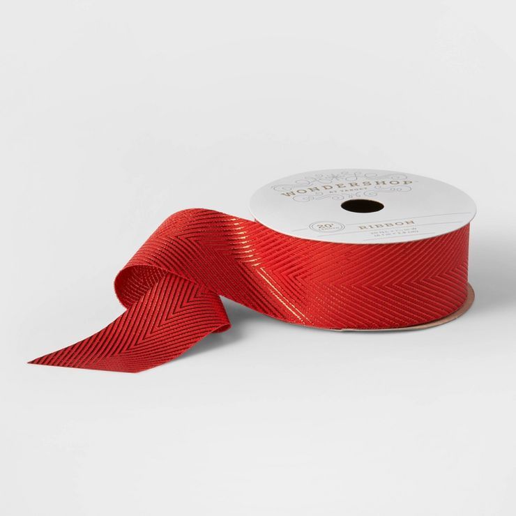 1.5" Fabric Ribbon Red 20ft - Wondershop™ | Target