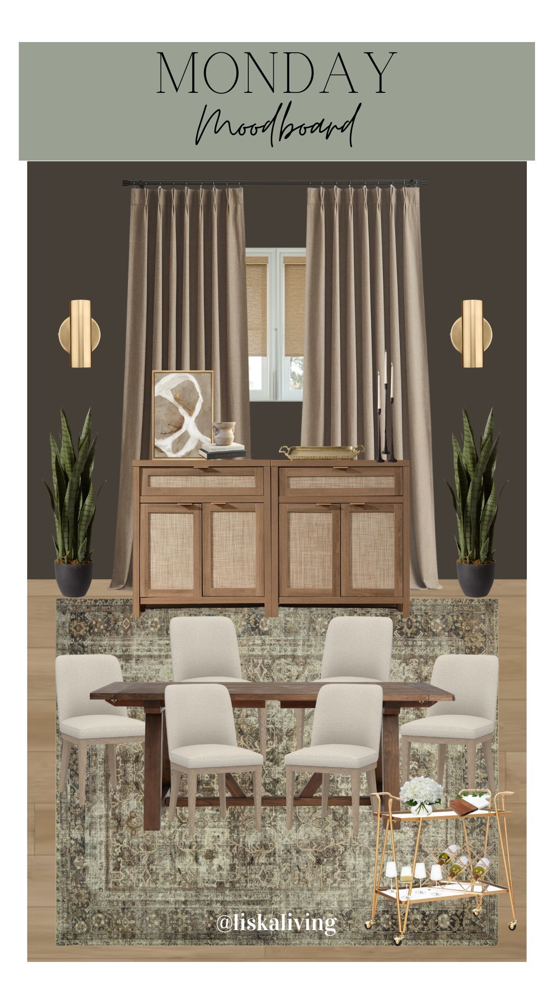 ✨MONDAY MOODBOARD - DINING ROOM✨

I can’t seem to steer away from dark and moody dining spaces lately! This time I went with a darker wood tone for the table but kept all the wood accents warm in tone to keep the space inviting. I love the brass accents and the added textures from the chairs, art, and sideboard!

✨FOLLOW @liskaliving for more home styling inspo and curated moodboards like this one! Thanks for being here! 🤍

✨SAVE this post for later!

.
.
.
.
.
#mondaymoodboard #moodboardaccount #moodboardinterior #moodboardpage #moodboardinspiration #designboard #interiordesign #homestyling #homestylinginspo #diningroom #cozyspaces #earthyaesthetic #prettylittleinteriors

#LTKStyleTip #LTKHome