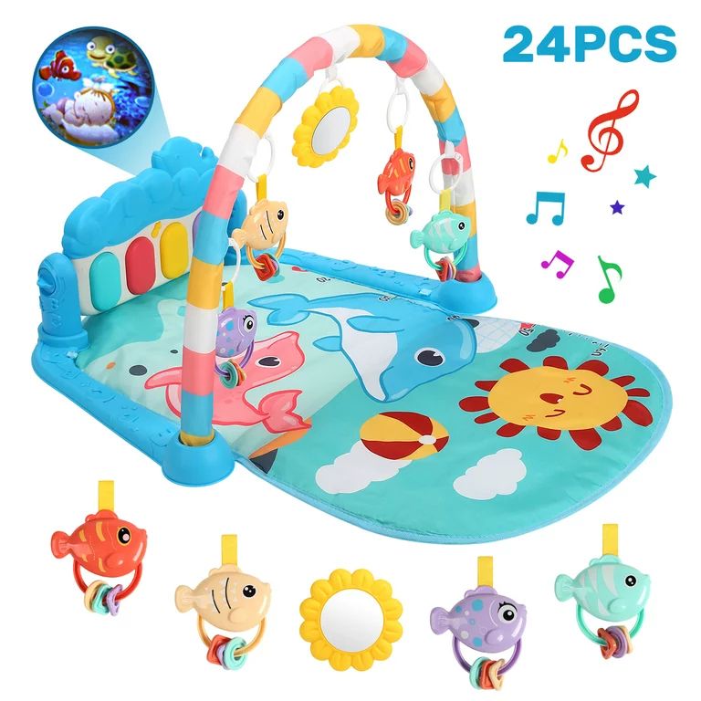 HOLYFUN Baby Gym Projection Play Mat , Kick and Play Piano Gym, Musical Activity Center for Infan... | Walmart (US)