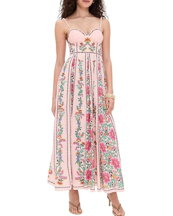 Women's Boho Print Dress Sleeveless Backless Halter High Waist A Line Vacation Beach Long Dress | Amazon (US)