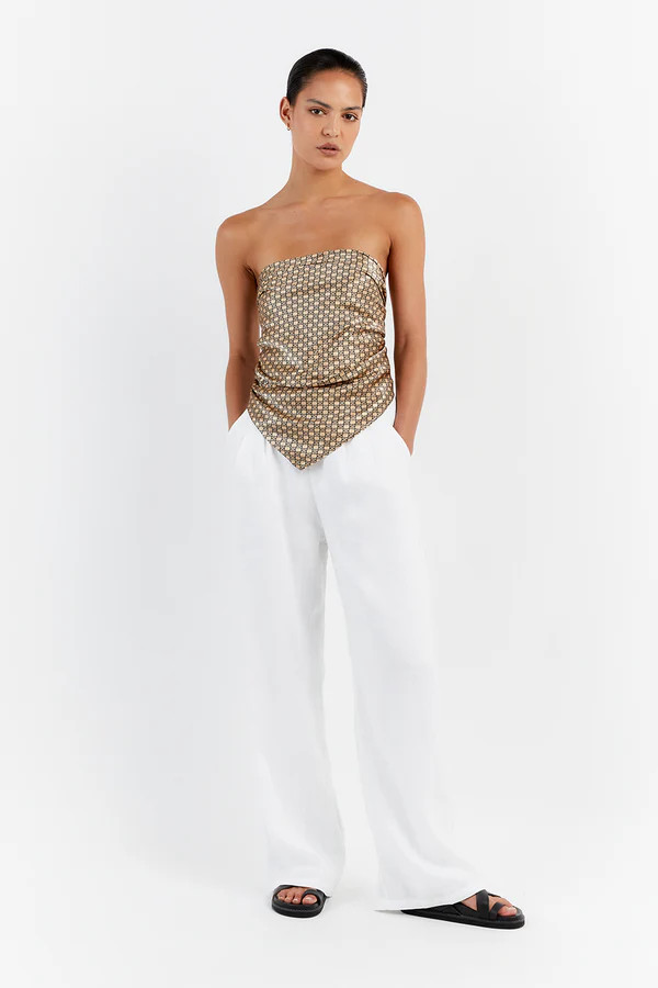 LOU SWIRL SATIN SCARF TOP | DISSH