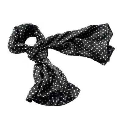 Slickblue Cute White Dots on Black Background Silk Scarf, Soft Lightweight Shawl for Women, Elegant Fashion- Small | Target